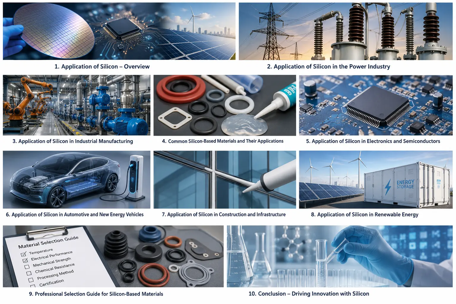 Application of silicon in power industrial electronics and manufacturing industries