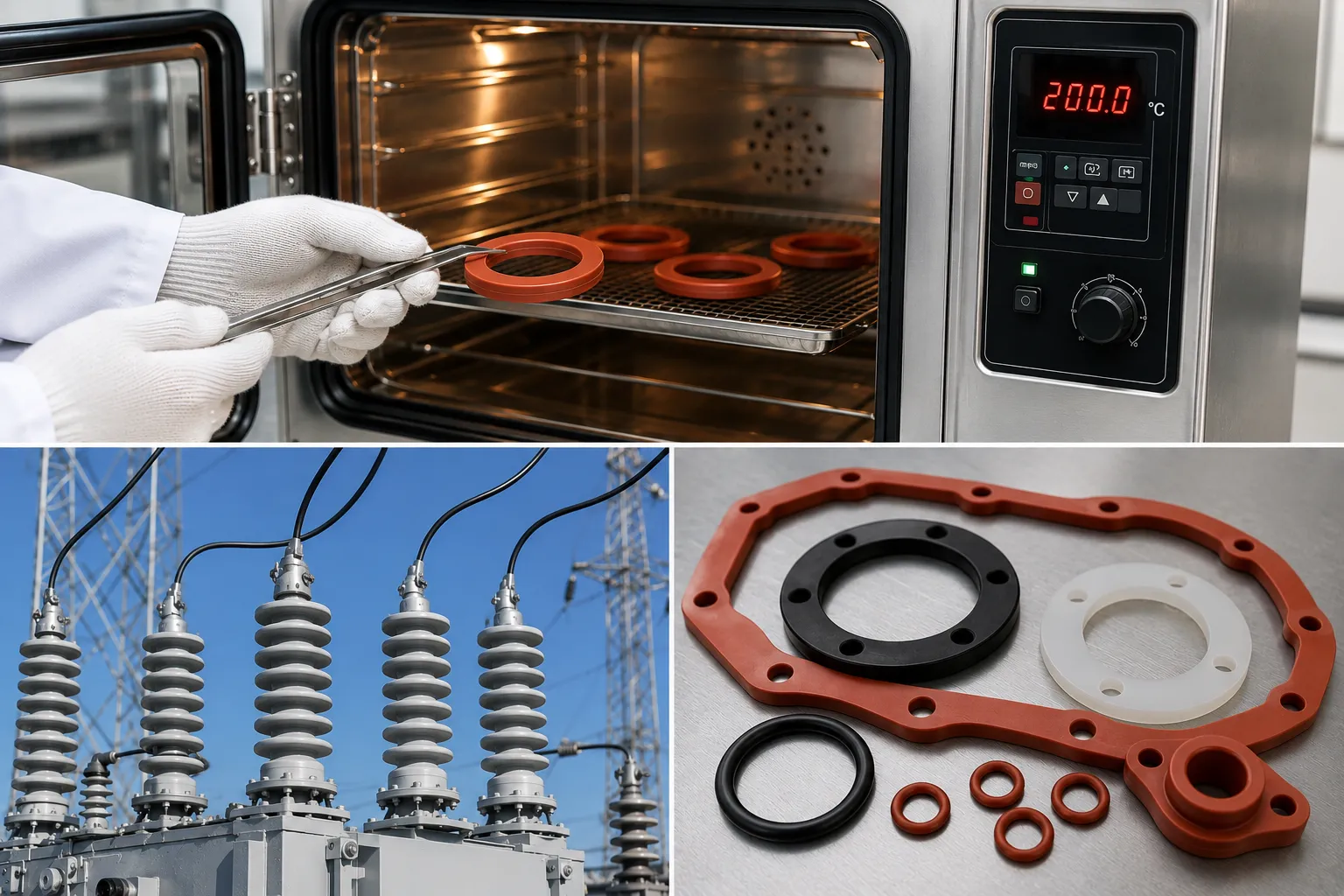High-temperature silicone gaskets for industrial machinery