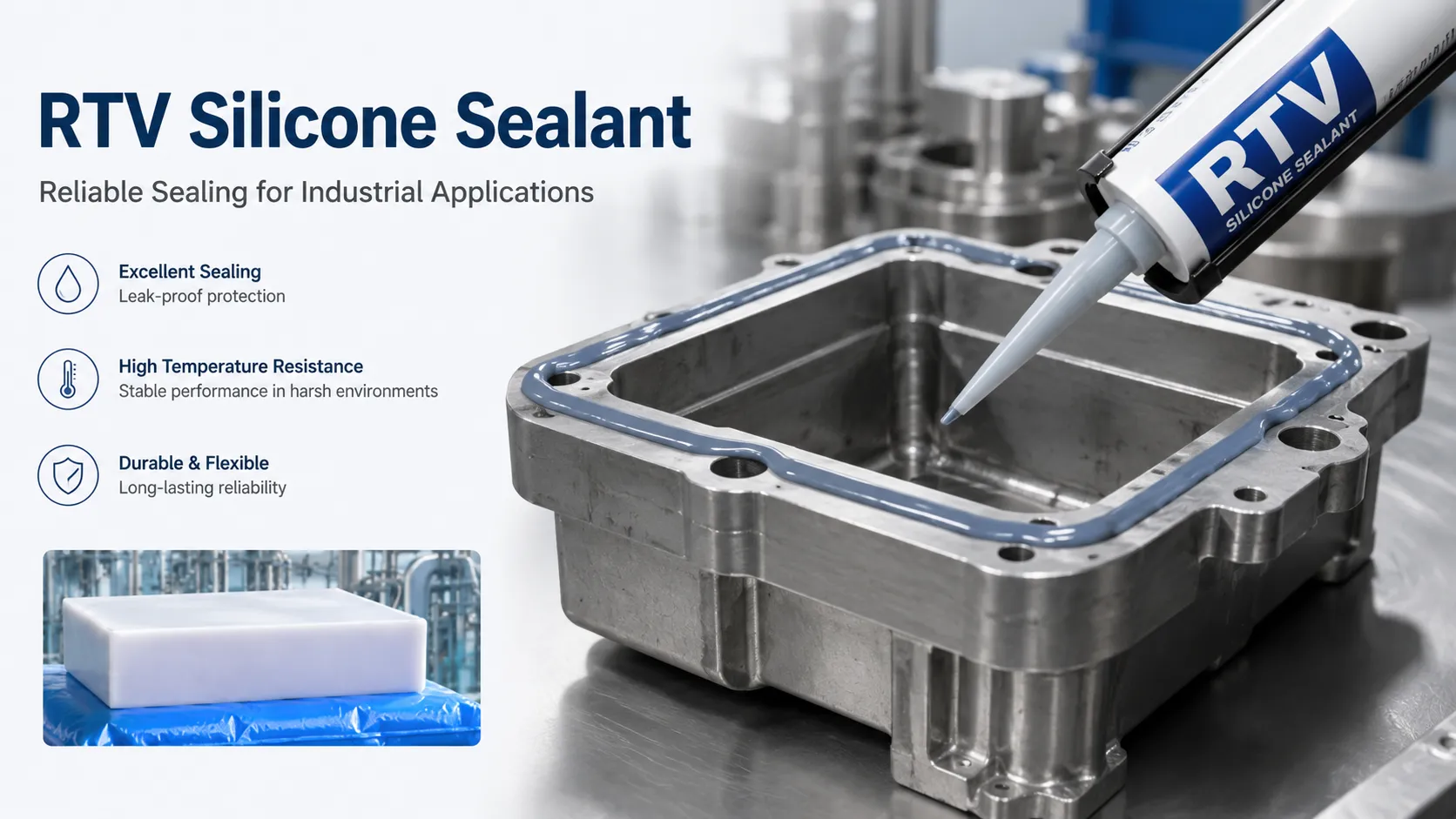 RTV silicone sealant applied around an industrial component