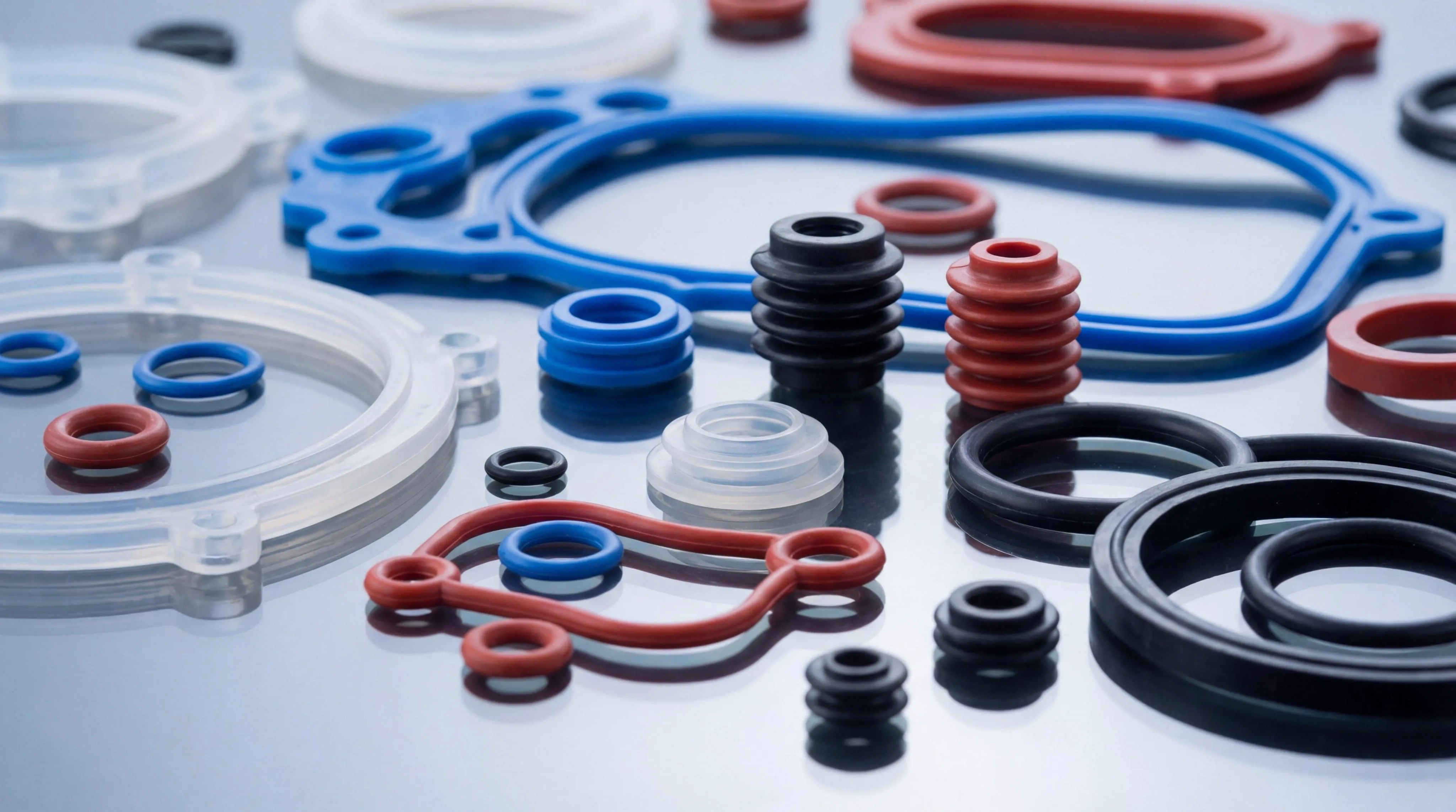 Molded and converted silicone gasket and sealing parts