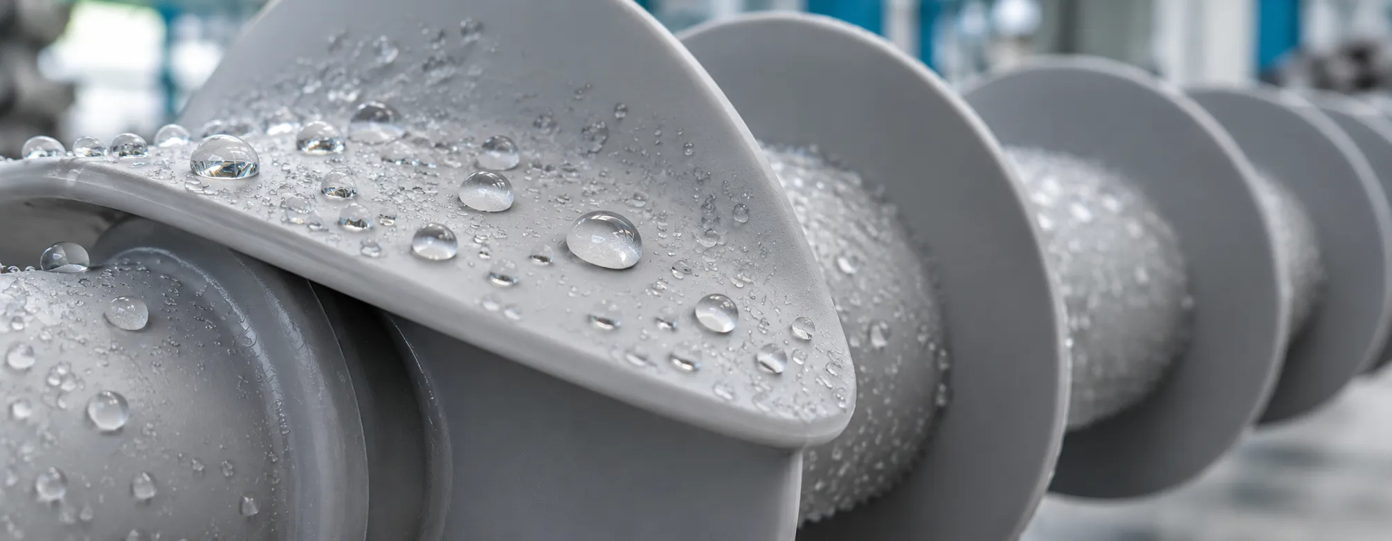 Water droplets on a hydrophobic silicone rubber composite insulator surface